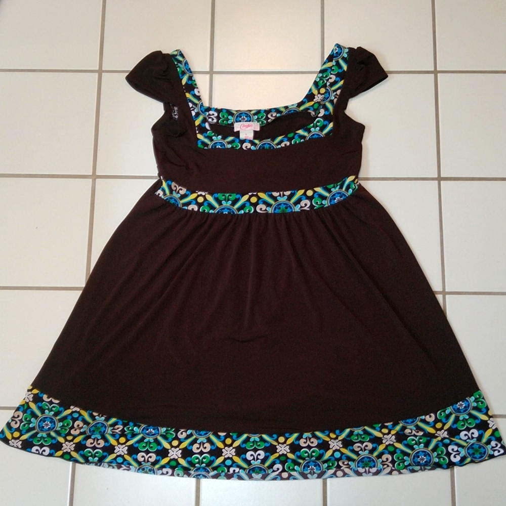 Candie's brown mini dress 60s-70s influenced (gogo girl costume)
